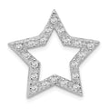 Sterling Silver Rhodium-plated CZ Star Pendant, 20 x 22 mm