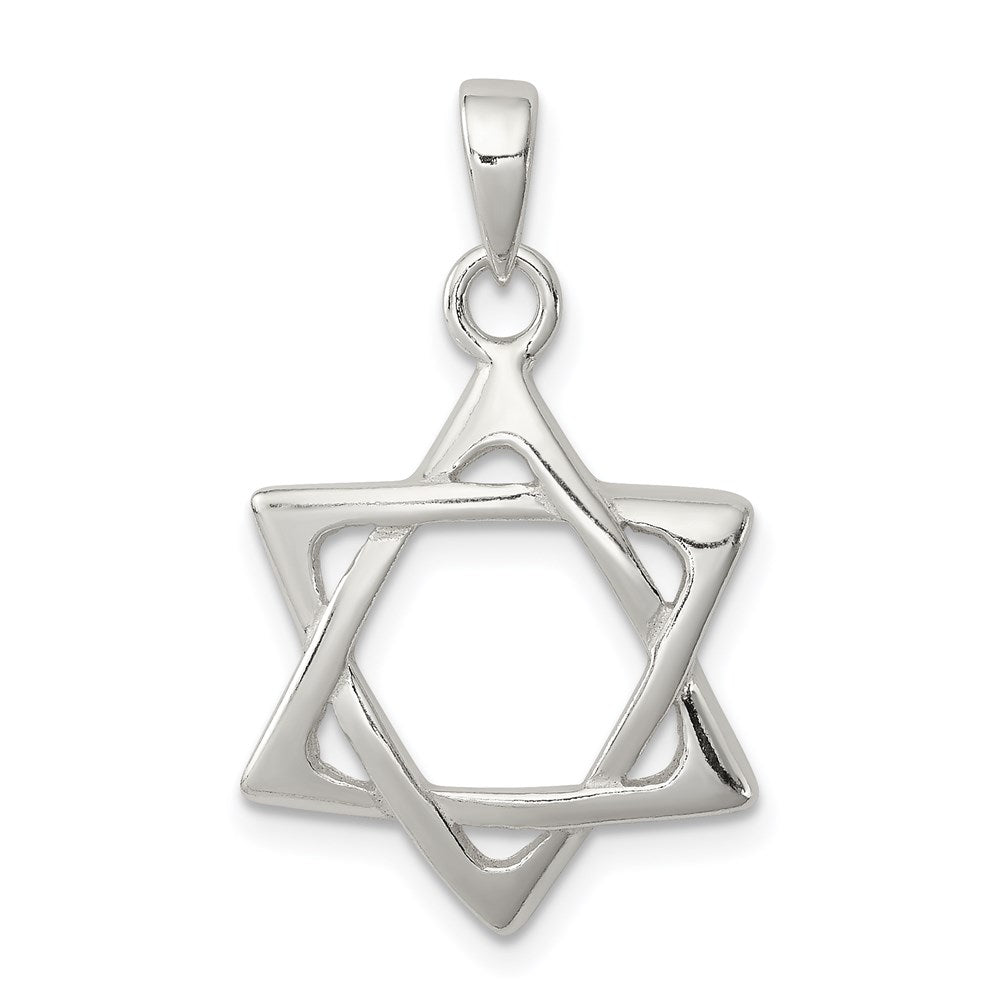 Sterling Silver Star of David Pendant, 24 x 17 mm