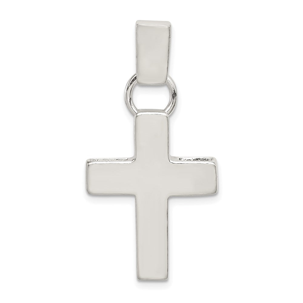 Sterling Silver Hammered Latin Cross Pendant, 40 x 21 mm