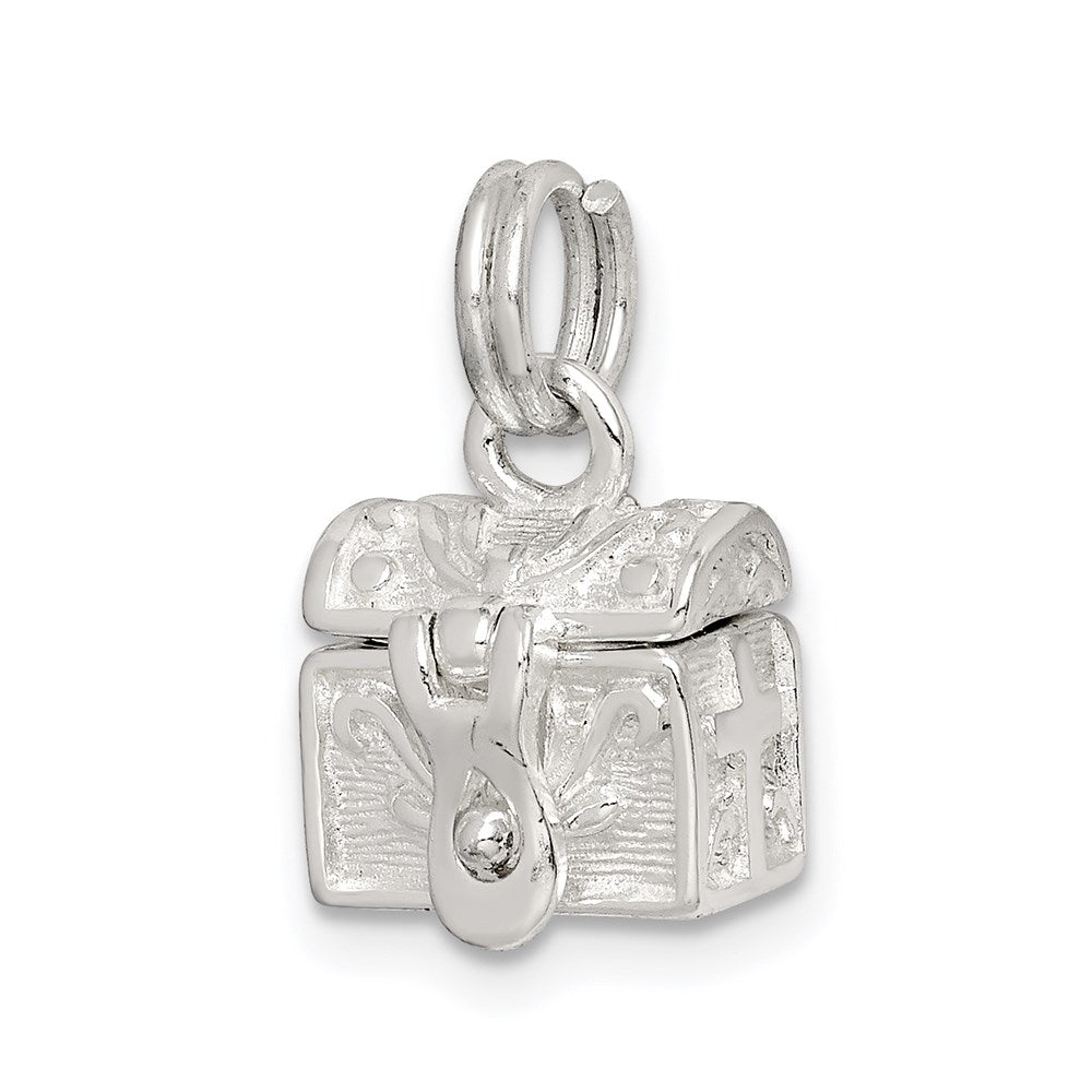 Sterling Silver Cross Prayer Box Charm, 13 x 11 mm