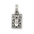 Sterling Silver Antiqued Angel Prayer Box Charm, 13 x 10 mm