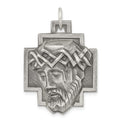 Sterling Silver Antiqued Ecce Homo Medal, 32 x 22 mm