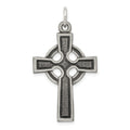 Sterling Silver Antiqued Celtic Cross Charm, 32 x 21 mm