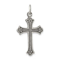 Sterling Silver Antiqued Cross Pendant, 30 x 17 mm