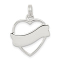 Sterling Silver Heart Charm, 21 x 21 mm
