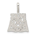 Sterling Silver I Love You Mom Pendant, 21 x 15 mm