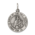 Sterling Silver Antiqued Queen of the Holy Scapular Medal, 26 x 20 mm
