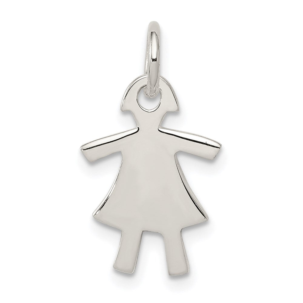 Sterling Silver Girl Charm, 20 x 11 mm