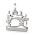 Sterling Silver Rhodium-plated Sewing Machine Charm, 14 x 16 mm