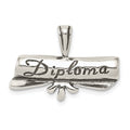 Sterling Silver Polish & Antique Diploma Pendant, 13 x 25 mm