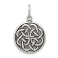 Sterling Silver Antiqued Celtic Knot Charm, 25 x 16 mm