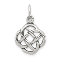 Sterling Silver Antiqued Celtic Knot Charm, 23 x 15 mm