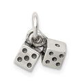 Sterling Silver Antique Dice Charm, 11 x 11 mm