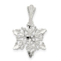 Sterling Silver Diamond Cut Snowflake Pendant, 21 x 14 mm