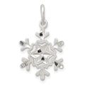 Sterling Silver Diamond Cut Snowflake Charm, 26 x 16 mm