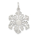 Sterling Silver Polished Snowflake Charm, 31 x 21 mm