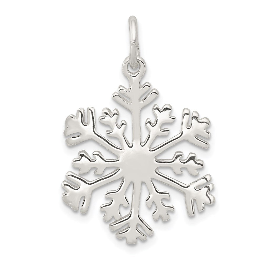 Sterling Silver Polished Snowflake Charm, 31 x 21 mm