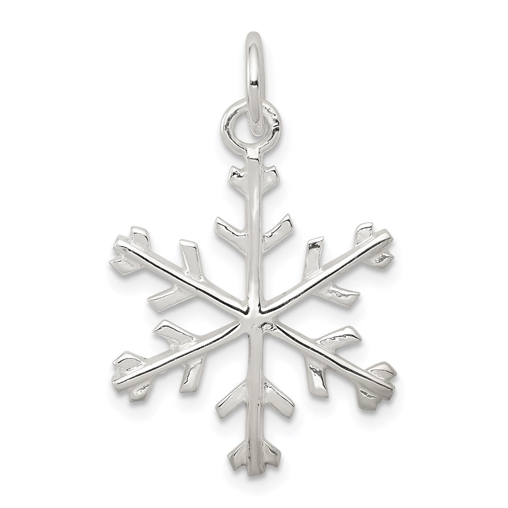 Sterling Silver Snowflake Pendant, 28 x 18 mm