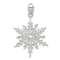 Sterling Silver Snowflake with Stellux Crystal Pendant, 41 x 26 mm