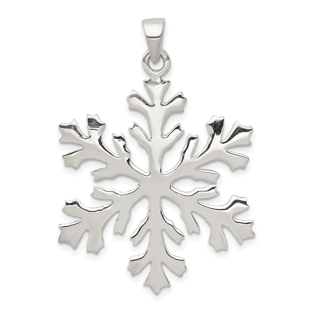 Sterling Silver Snowflake Pendant, 42 x 30 mm