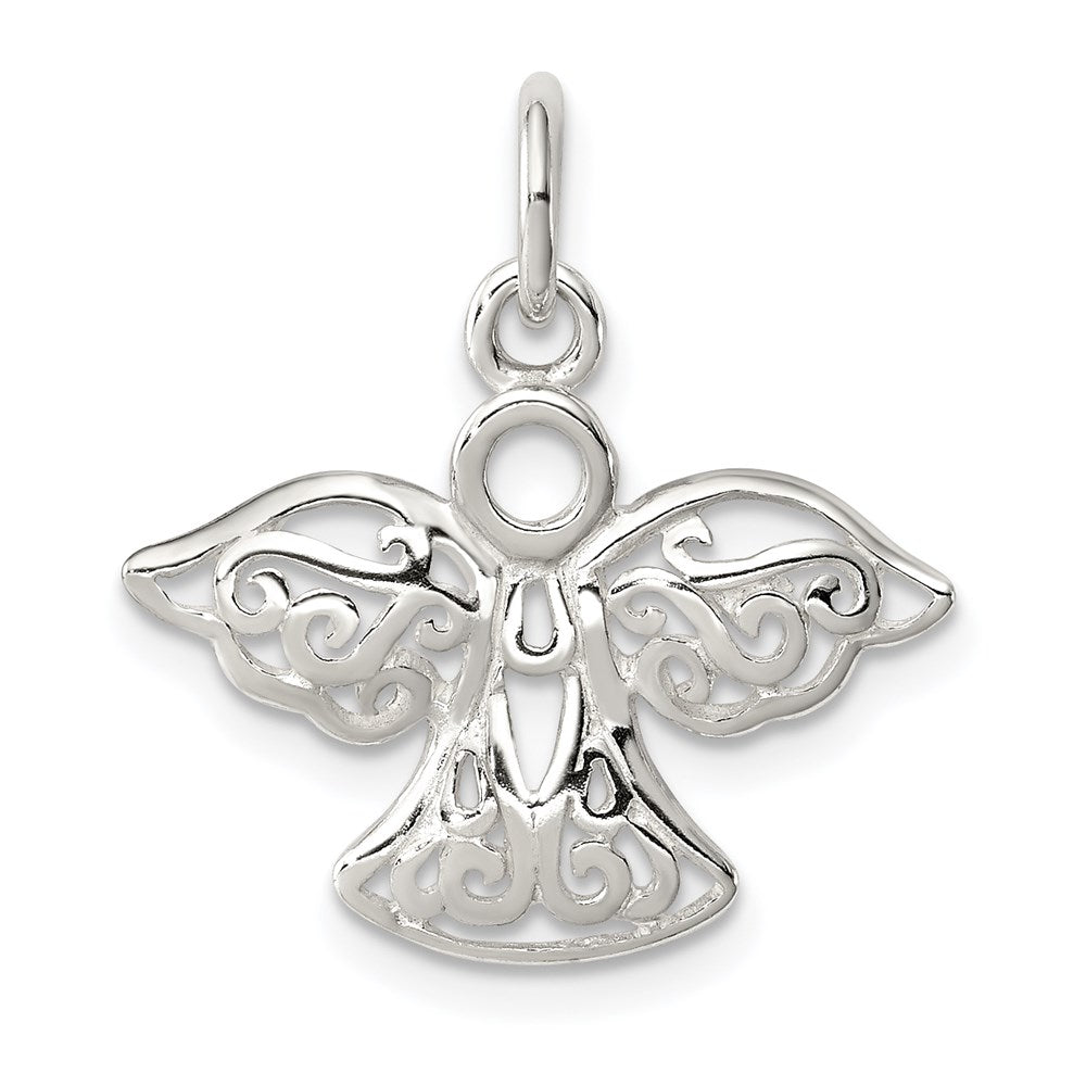 Sterling Silver Filigree Angel Charm, 20 x 20 mm