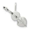 Sterling Silver Diamond Cut Violin Pendant, 22 x 21.5 mm