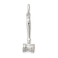 Sterling Silver Gavel Charm, 23 x 8 mm