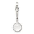 Sterling Silver Rhodium-plated Magnifying Glass Charm, 17 x 8 mm