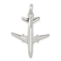 Sterling Silver Rhodium-plated Airplane Charm, 25 x 22 mm