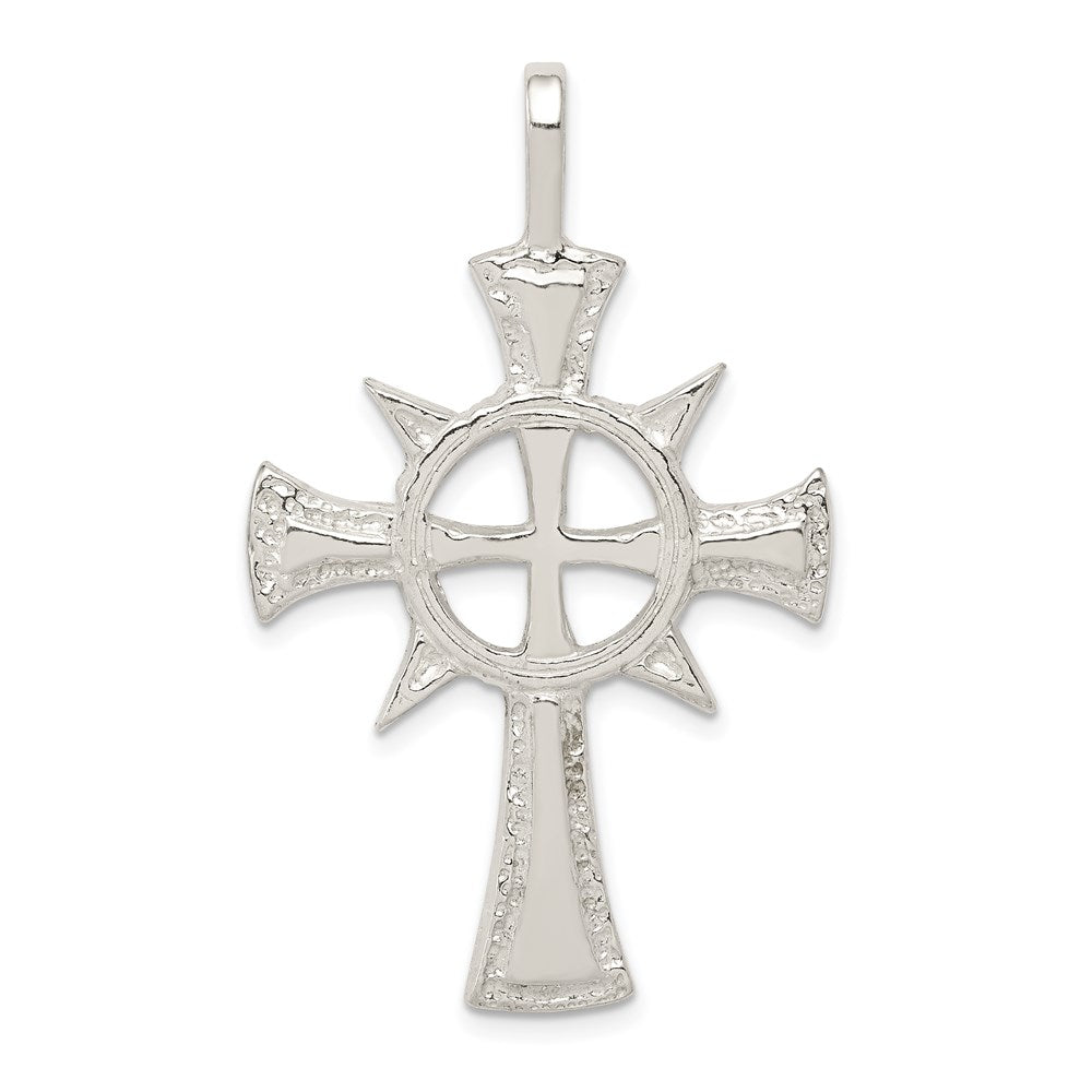Sterling Silver Iona Cross Pendant, 44 x 26 mm