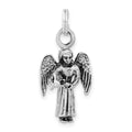 Sterling Silver 3-D Polished & Antiqued Angel Charm, 29.2 x 13.3 mm