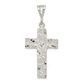 Sterling Silver Nugget Cross Pendant, 46 x 22 mm