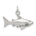 Sterling Silver Antique Shark Charm, 16 x 22 mm