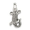 Sterling Silver Antiqued Alligator Chain Slide, 24 x 10 mm