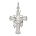 Sterling Silver Draped Cross Charm, 30 x 20 mm