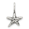 Sterling Silver Antiqued Starfish Pendant, 16 x 11 mm