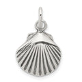 Sterling Silver Antiqued Sea Shell Charm, 21 x 17 mm
