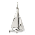 Sterling Silver Antiqued Sailboat Charm, 33 x 21 mm