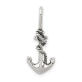 Sterling Silver Antiqued Anchor and Rope Pendant, 26 x 11 mm