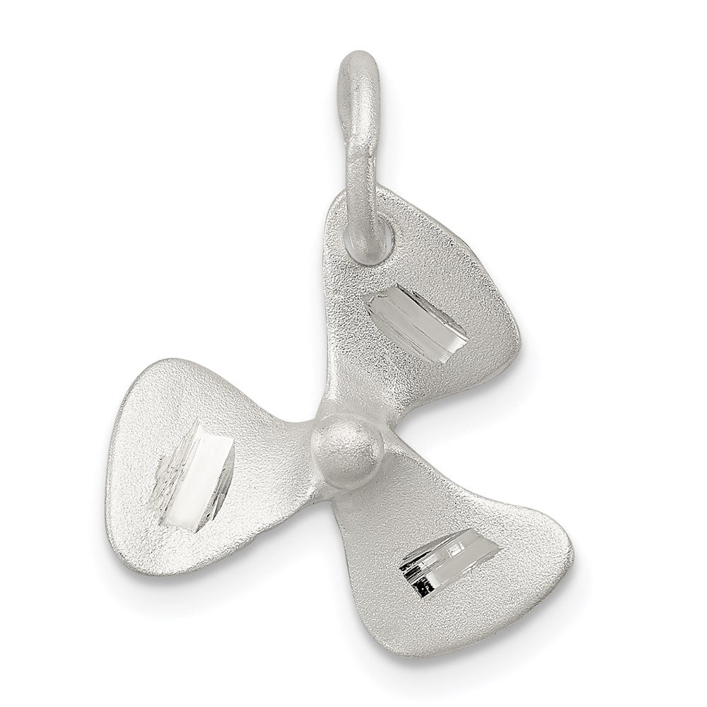 Sterling Silver 3D D/C Boat Propeller Charm, 16 x 16 mm