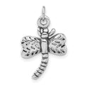 Sterling Silver Polished & Antiqued Dragonfly Charm, 24 x 14.7 mm