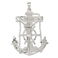 Sterling Silver Mariner Cross Pendant, 79 x 55 mm