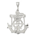 Sterling Silver Mariner Cross Pendant, 55 x 34 mm