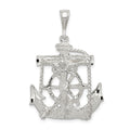 Sterling Silver Mariner Cross Pendant, 38 x 24 mm