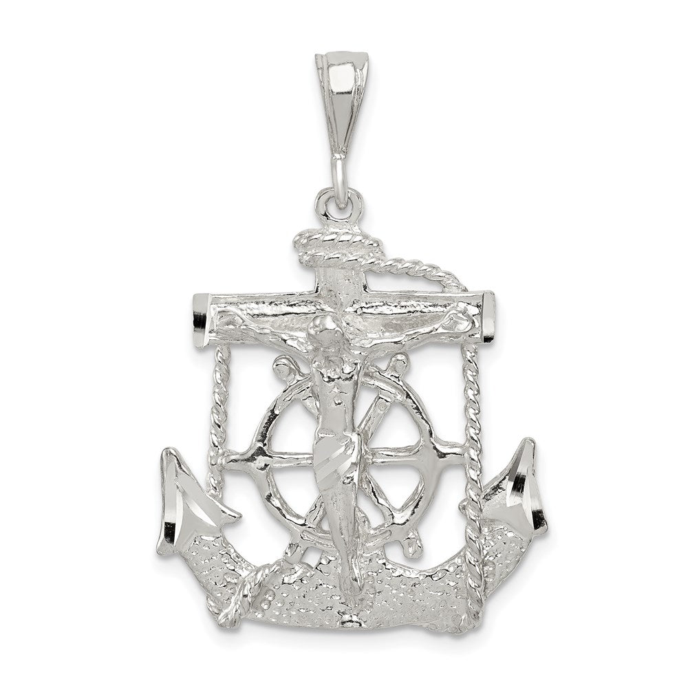 Sterling Silver Mariner Cross Pendant, 38 x 24 mm