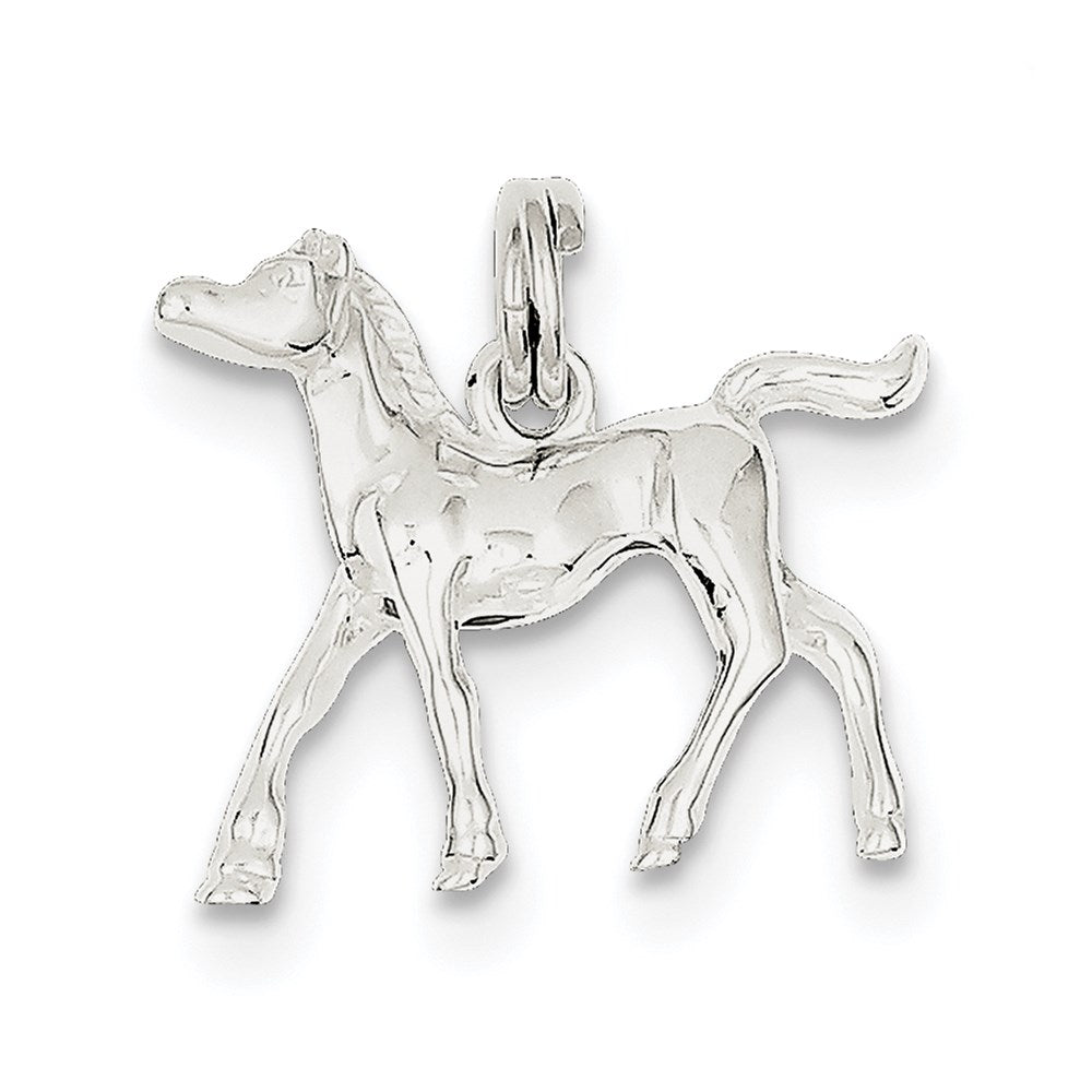 Sterling Silver Horse Charm, 20 x 22 mm