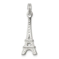 Sterling Silver Rhodium-plated Eiffel Tower Charm, 23 x 8 mm