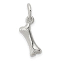 Sterling Silver Polished Bone Charm, 12 x 5 mm
