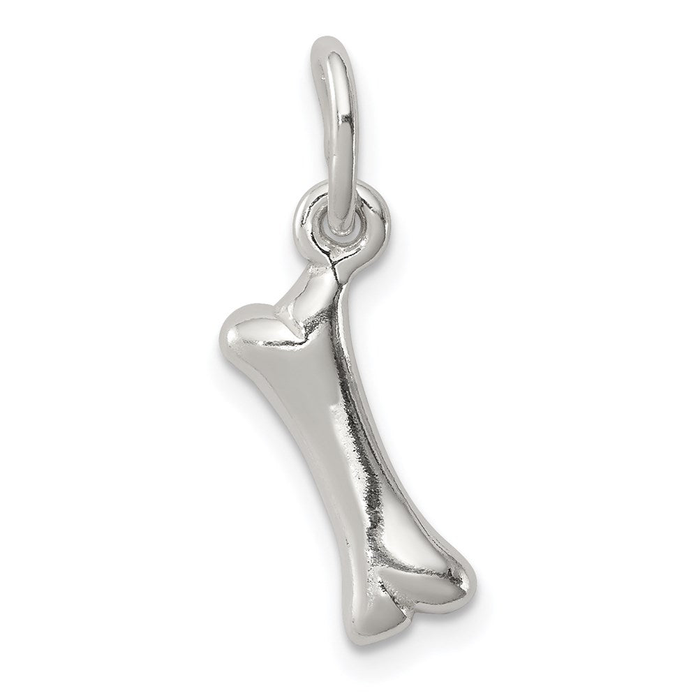 Sterling Silver Polished Bone Charm, 12 x 5 mm