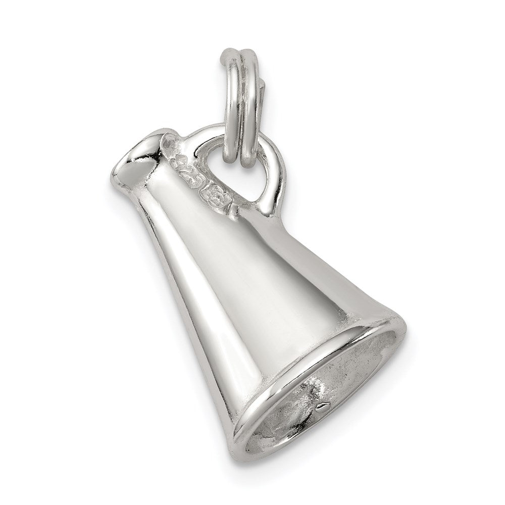 Sterling Silver Rhodium-plated Megaphone Charm, 22 x 13 mm